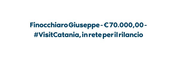 Finocchiaro Giuseppe 70 000 00 VisitCatania in rete per il rilancio